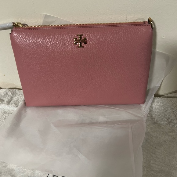 Tory Burch Kira Pebbled Wallet Crossbody In Pink Magnolia NWT - Picture 8 of 12